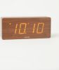 Karlsson Wekkers Alarm clock Tube veneer, white LED Bruin online kopen
