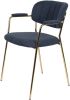 Livingstone Design Parton Eetkamerstoel zwart onderstel met armleuningen online kopen