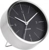Karlsson Wekkers Alarm clock Normann brushed steel Zwart online kopen