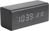 Karlsson Wekkers Alarm clock Block veneer, white LED Zwart online kopen