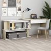 VIDAXL Hoekbureau 200x50x76 cm bewerkt hout wit en sonoma eikenkleurig online kopen