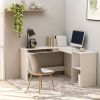 VidaXL Hoekbureau L vormig 120x140x75 Cm Bewerkt Hout Wit online kopen