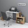 Homemania Computerbureau Sila 120, 5x50x75 cm wit en eikenkleurig online kopen