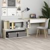 VIDAXL Hoekbureau 200x50x76 cm bewerkt hout wit en sonoma eikenkleurig online kopen