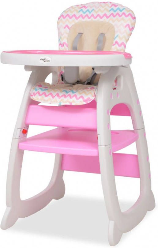 VidaXL Kinderstoel met blad 3 in 1 verstelbaar roze online kopen