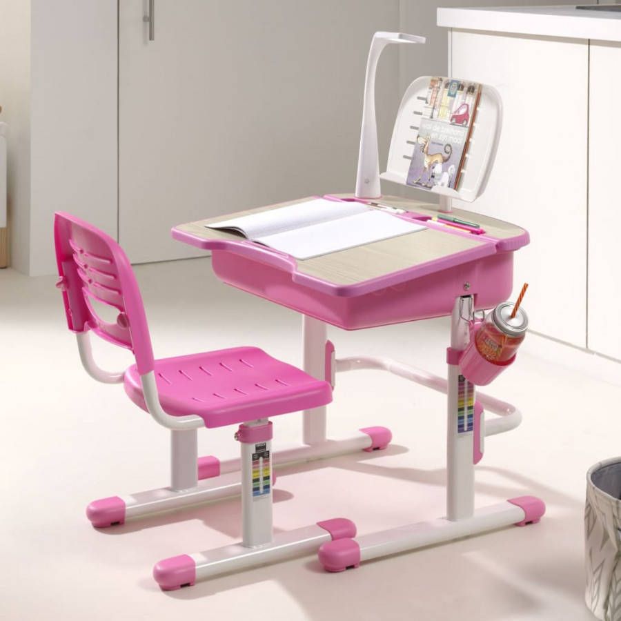Vipack kinderbureau Comfortline met stoel roze 70x54, 5x51 cm Leen Bakker online kopen