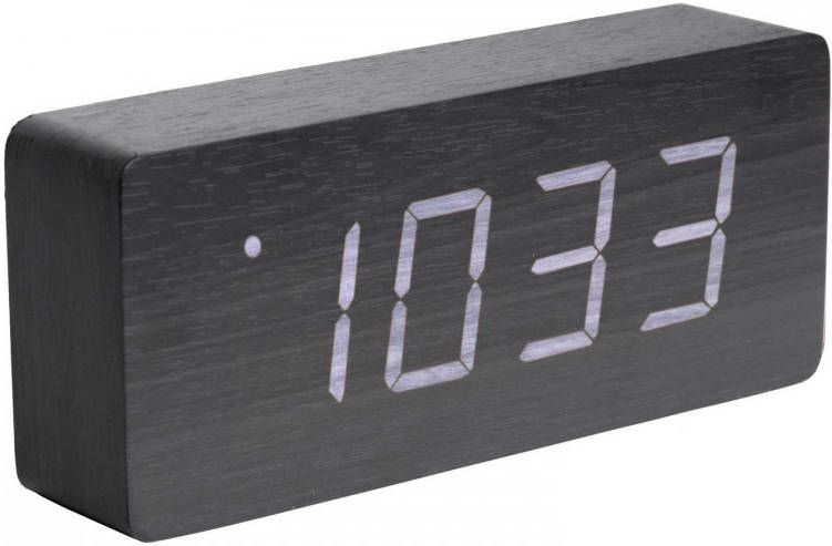 Karlsson Wekkers Alarm clock Tube veneer, white LED Zwart online kopen