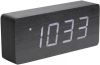 Karlsson Wekkers Alarm clock Tube veneer, white LED Zwart online kopen